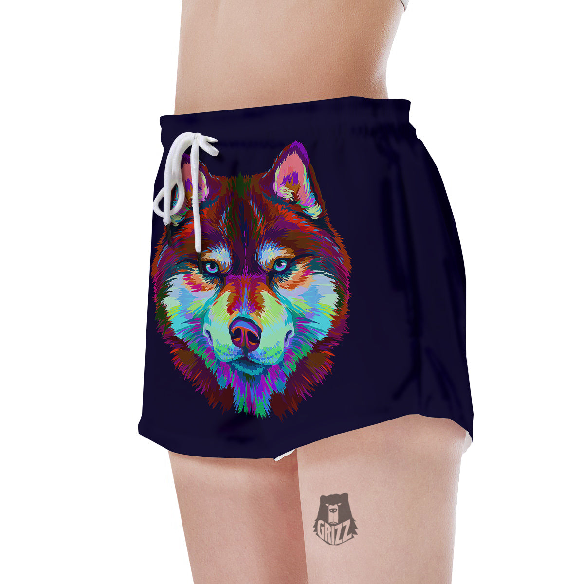 Siberian Husky Colorful Print Women's Shorts-grizzshop