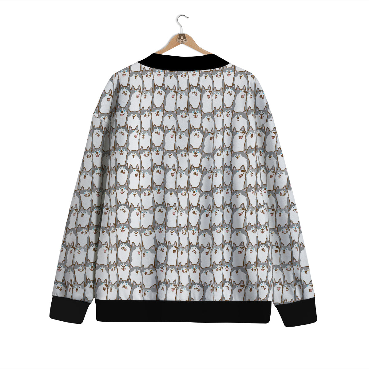 Siberian Husky Cute Print Pattern Cardigan-grizzshop