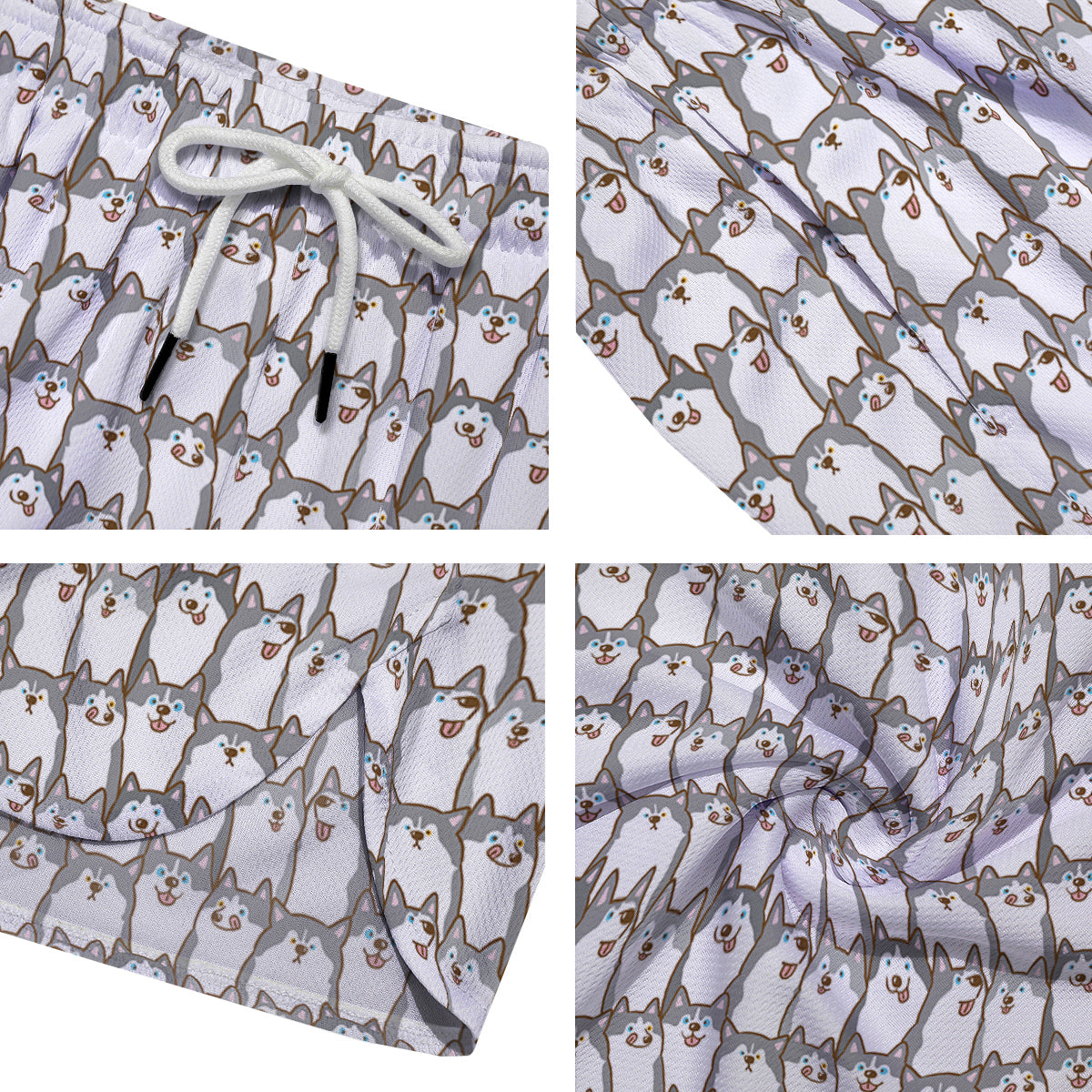 Siberian Husky Cute Print Pattern Men's Running Shorts-grizzshop