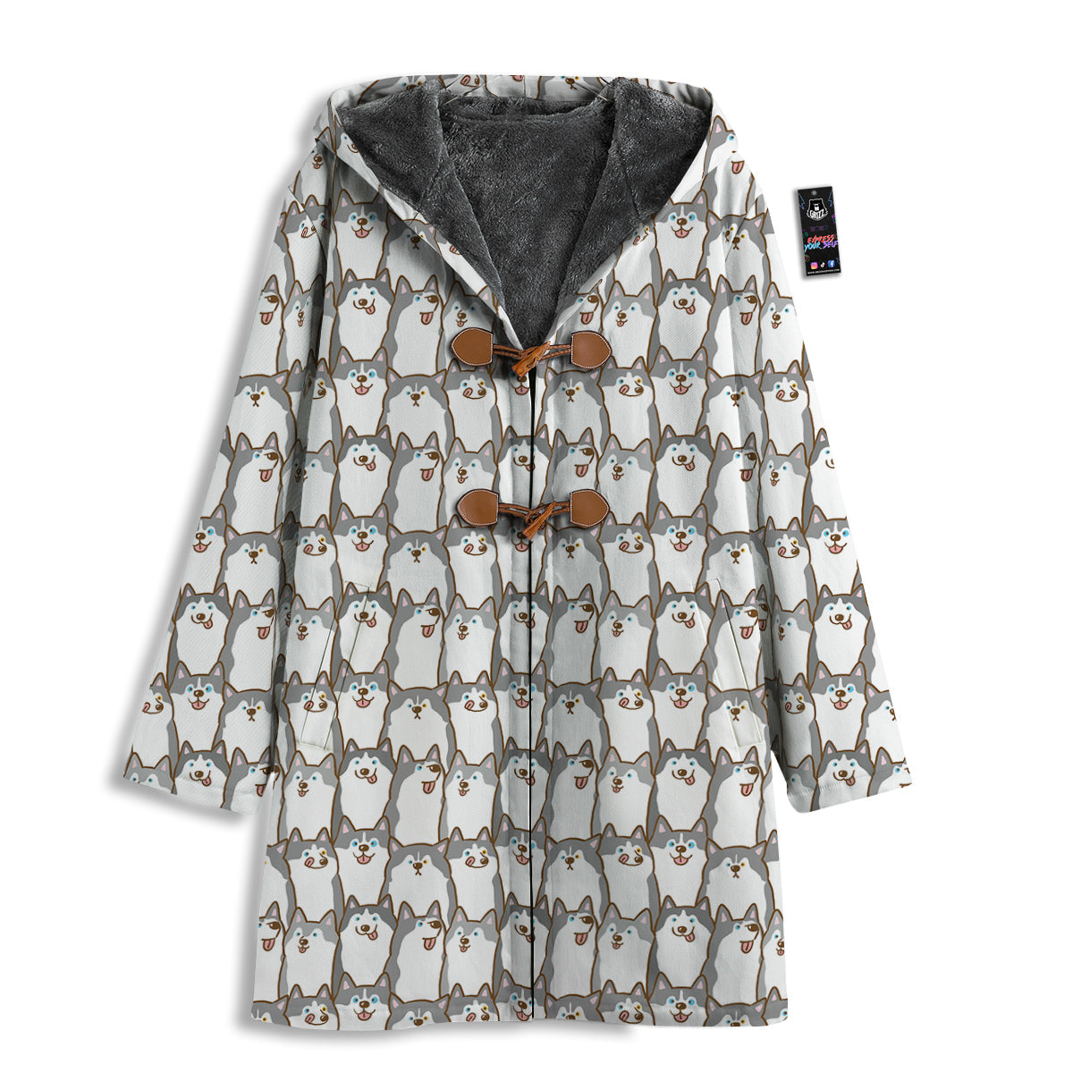 Siberian Husky Cute Print Pattern Men's Windbreaker Jacket-grizzshop
