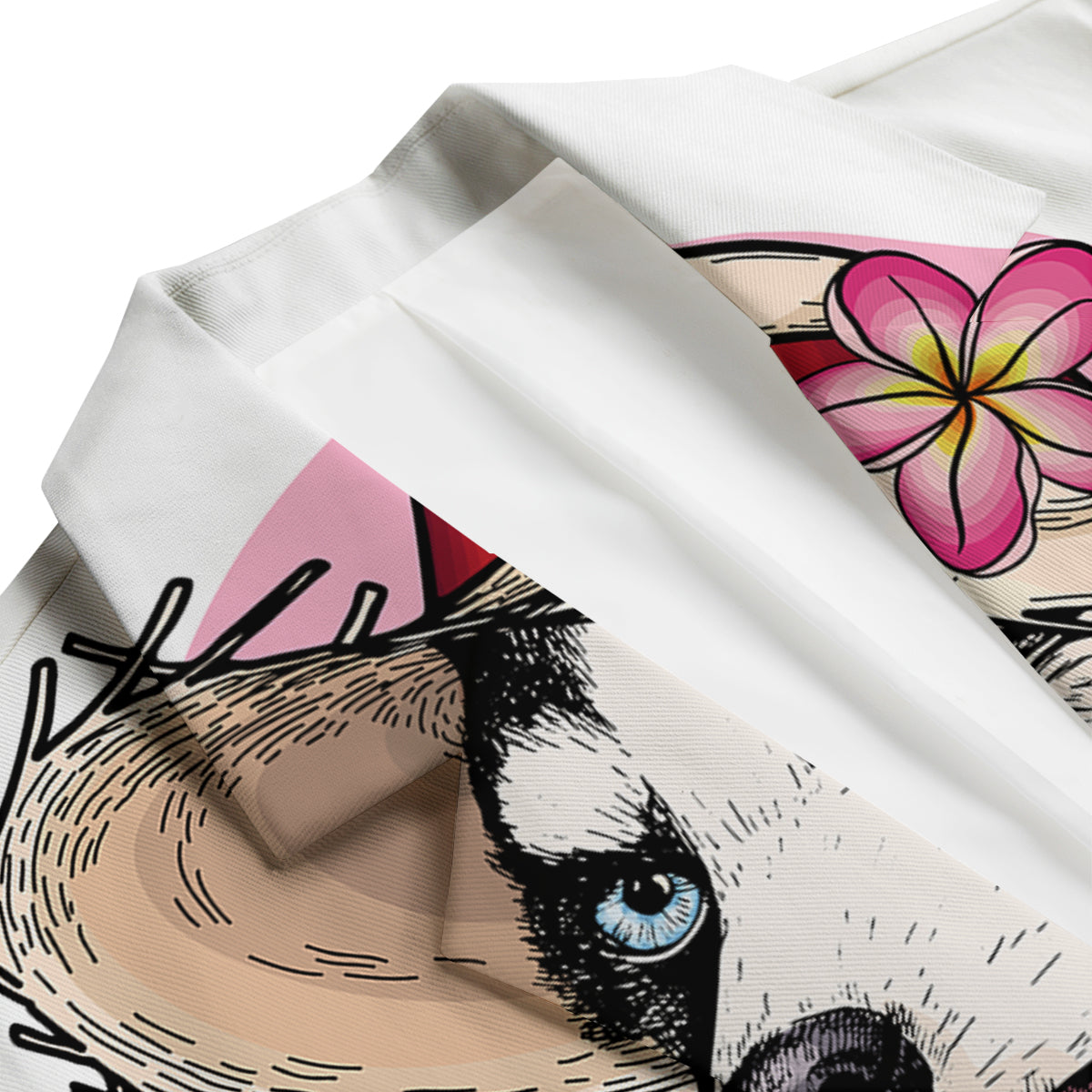 Siberian Husky Hat Print Men's Blazer-grizzshop