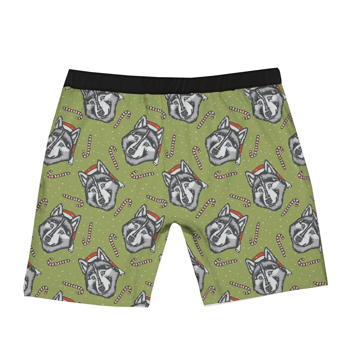 Siberian Husky Santa Print Pattern Boxer Briefs-grizzshop