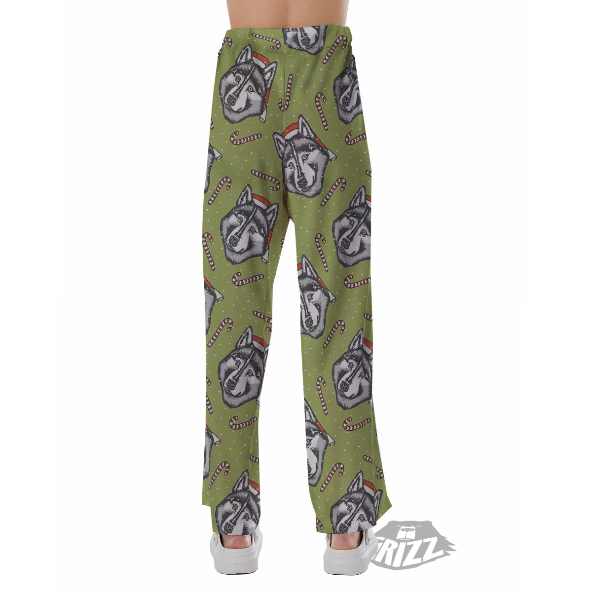 Siberian Husky Santa Print Pattern Pajama Pants-grizzshop