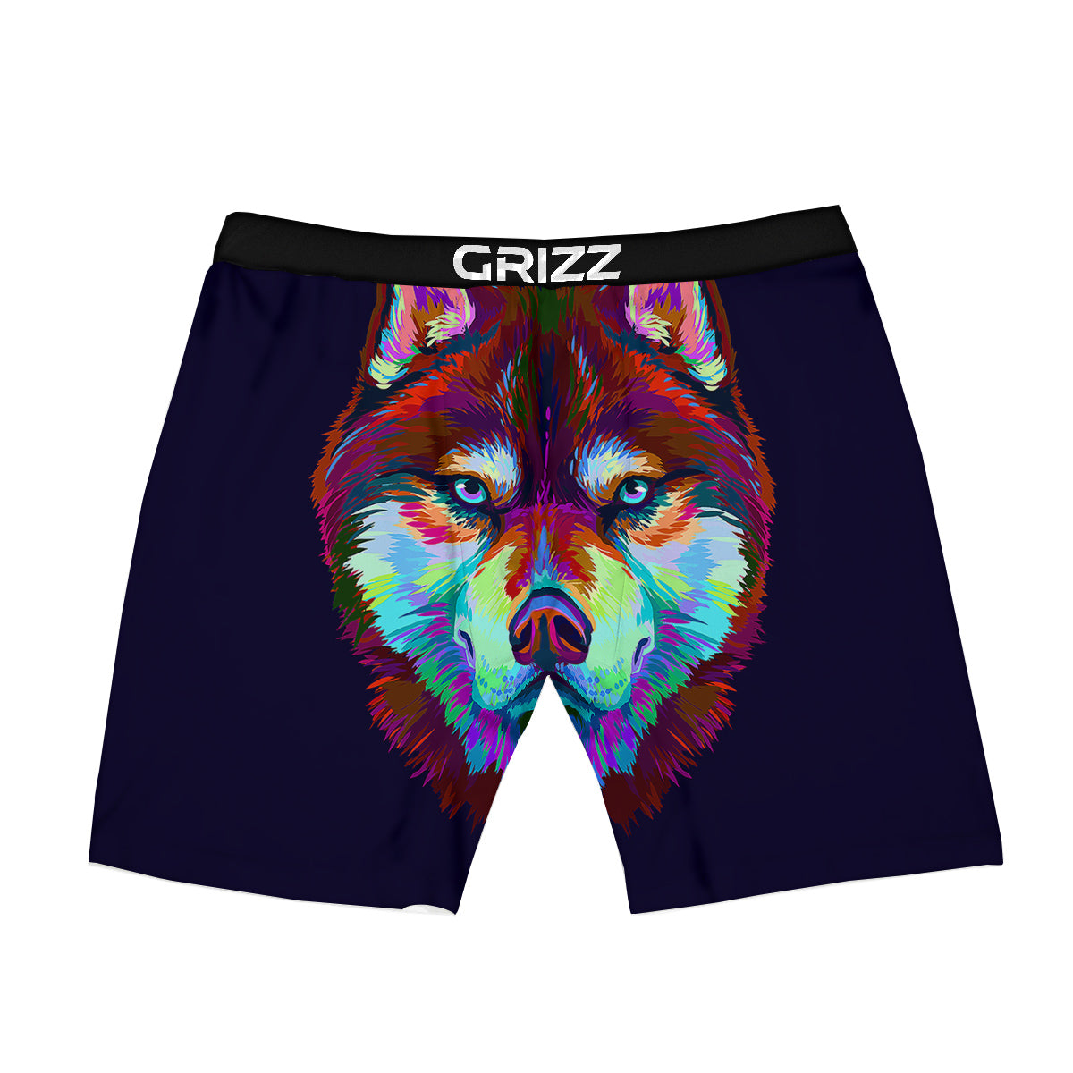 Siberian Husky Colorful Print Boxer Briefs
