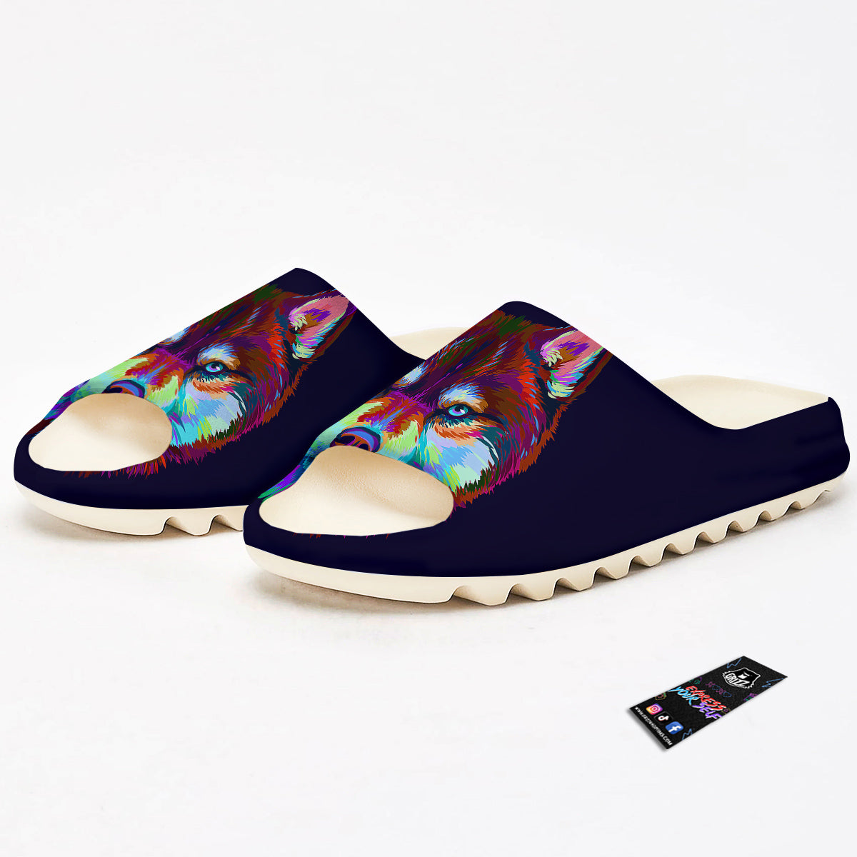 Siberian Husky Colorful Print Sandals-grizzshop