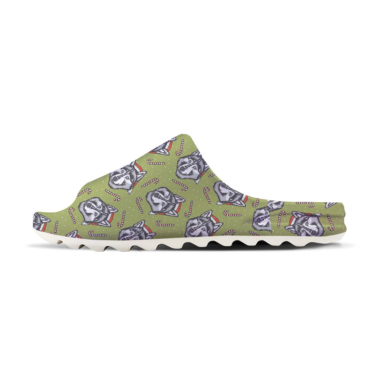 Siberian Husky Santa Print Pattern Sandals-grizzshop
