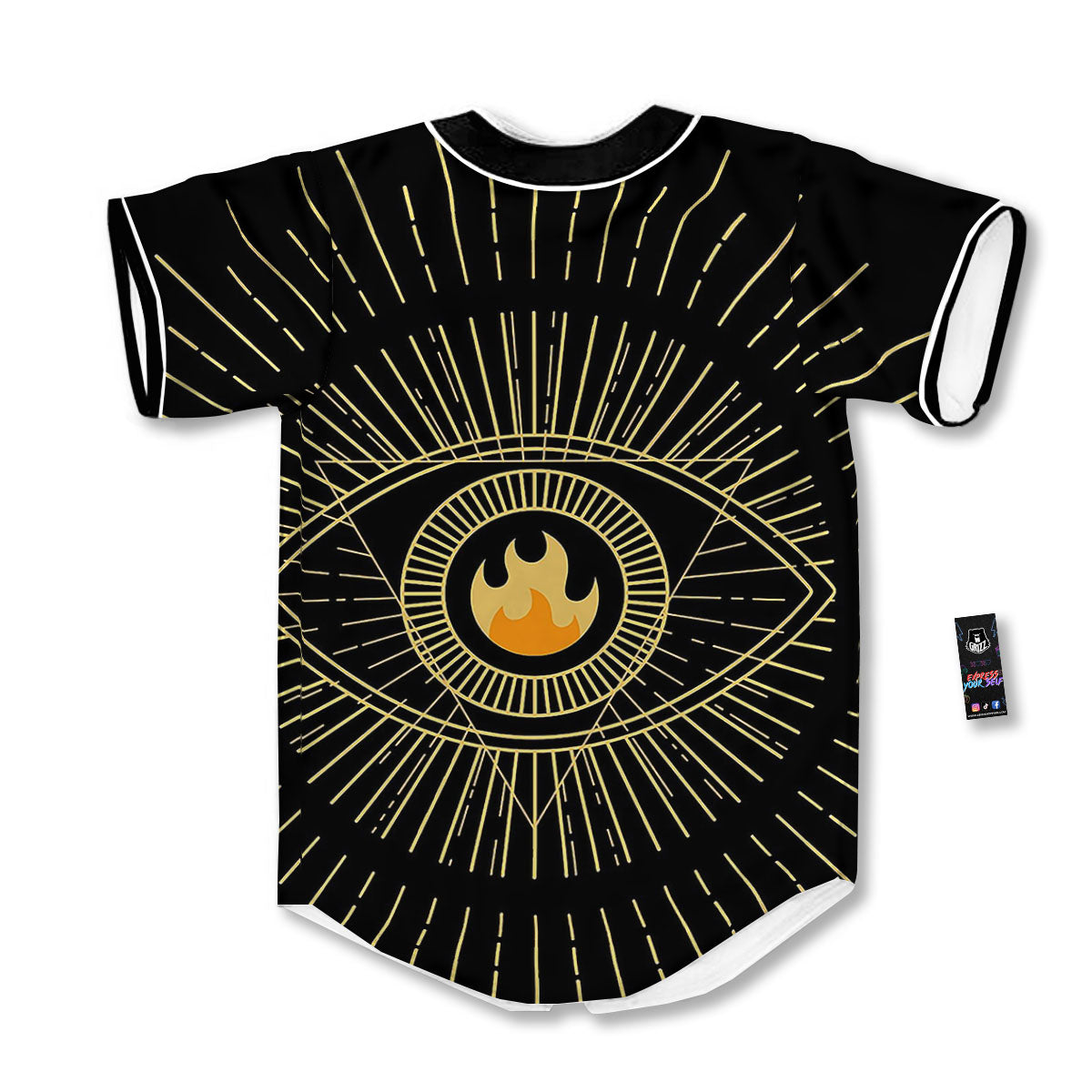 Sight Masonic Eye Print Baseball Jersey-grizzshop