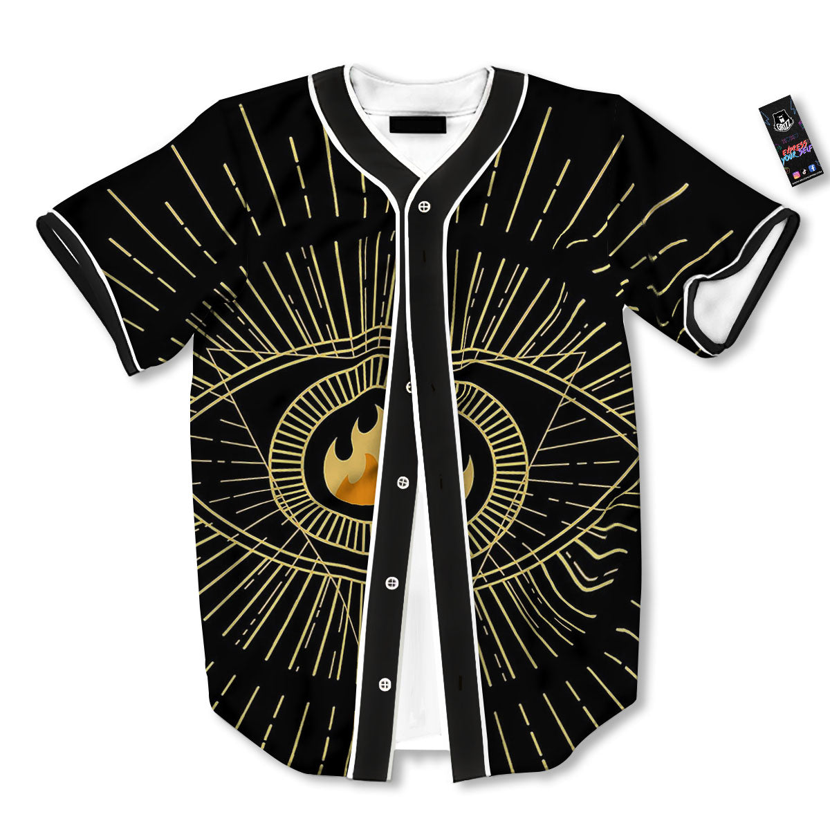 Sight Masonic Eye Print Baseball Jersey-grizzshop