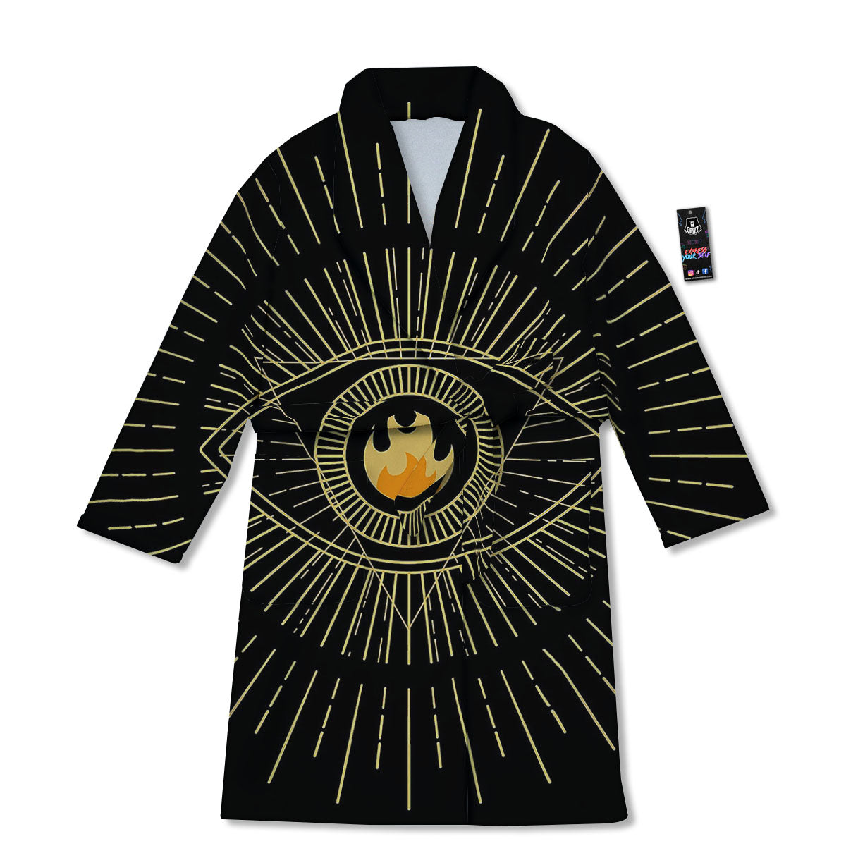 Sight Masonic Eye Print Bathrobe-grizzshop