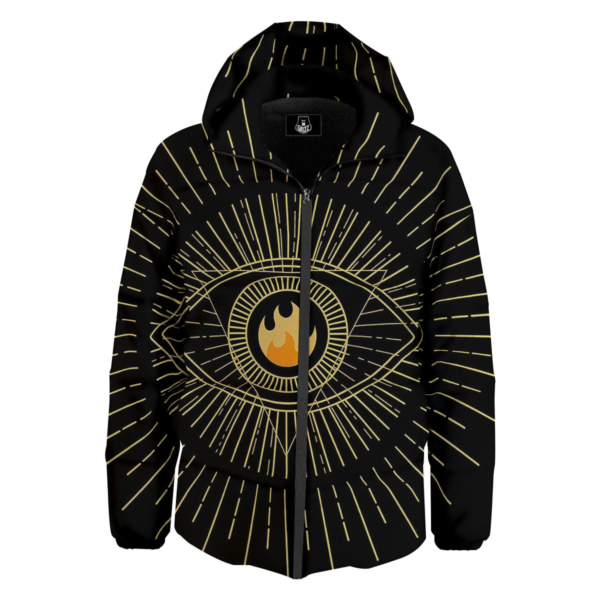 Sight Masonic Eye Print Down Jacket-grizzshop
