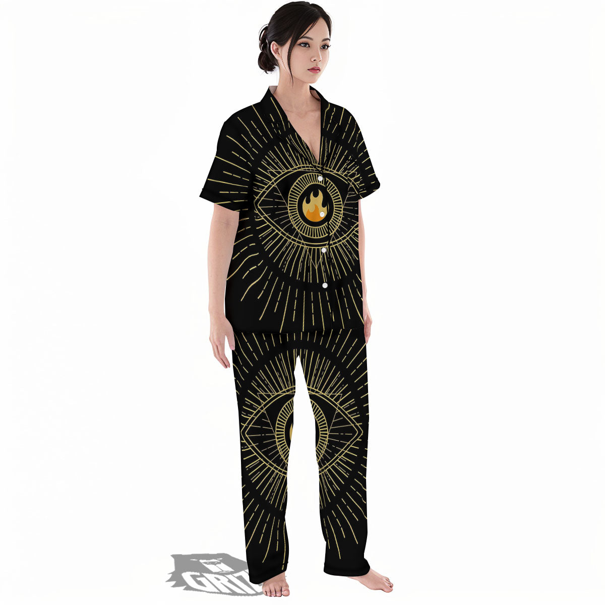 Sight Masonic Eye Print Women's Pajamas Set-grizzshop