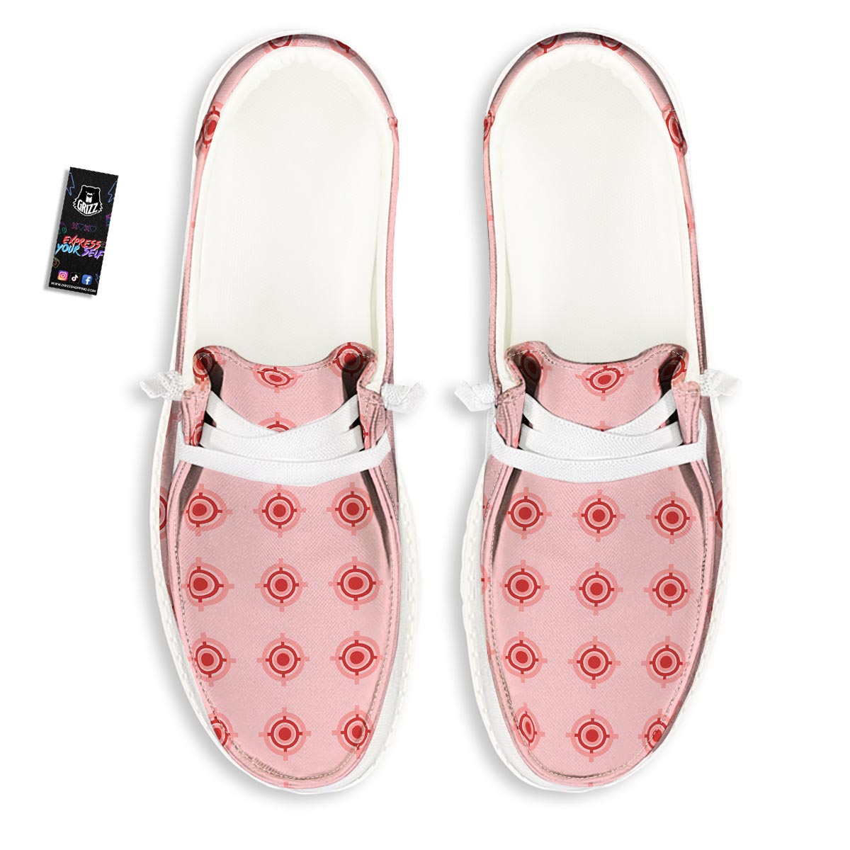 Sight Red Gun Print Pattern Black Loafers-grizzshop
