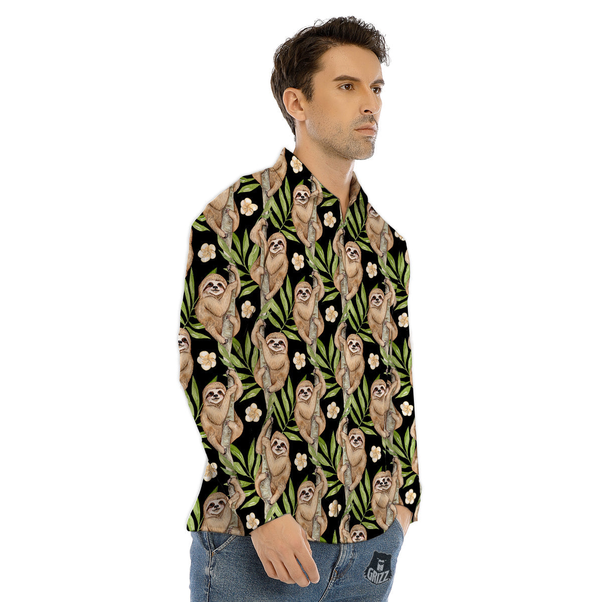 Sight Red Gun Print Pattern Men's Dress Shirts-grizzshop