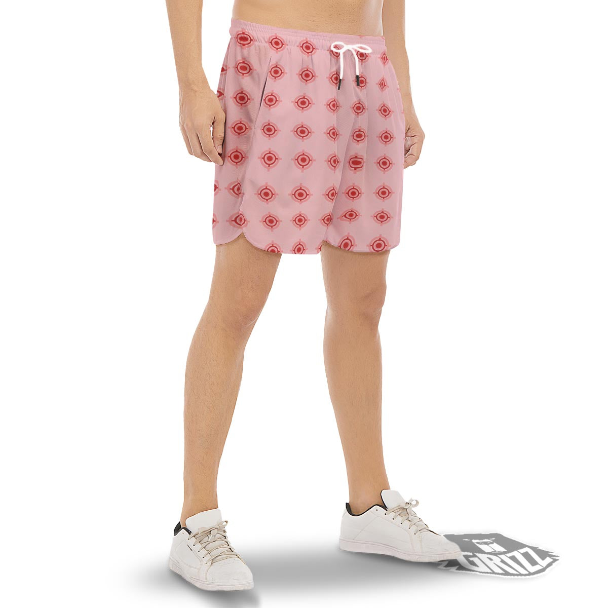 Sight Red Gun Print Pattern Men's Gym Shorts-grizzshop