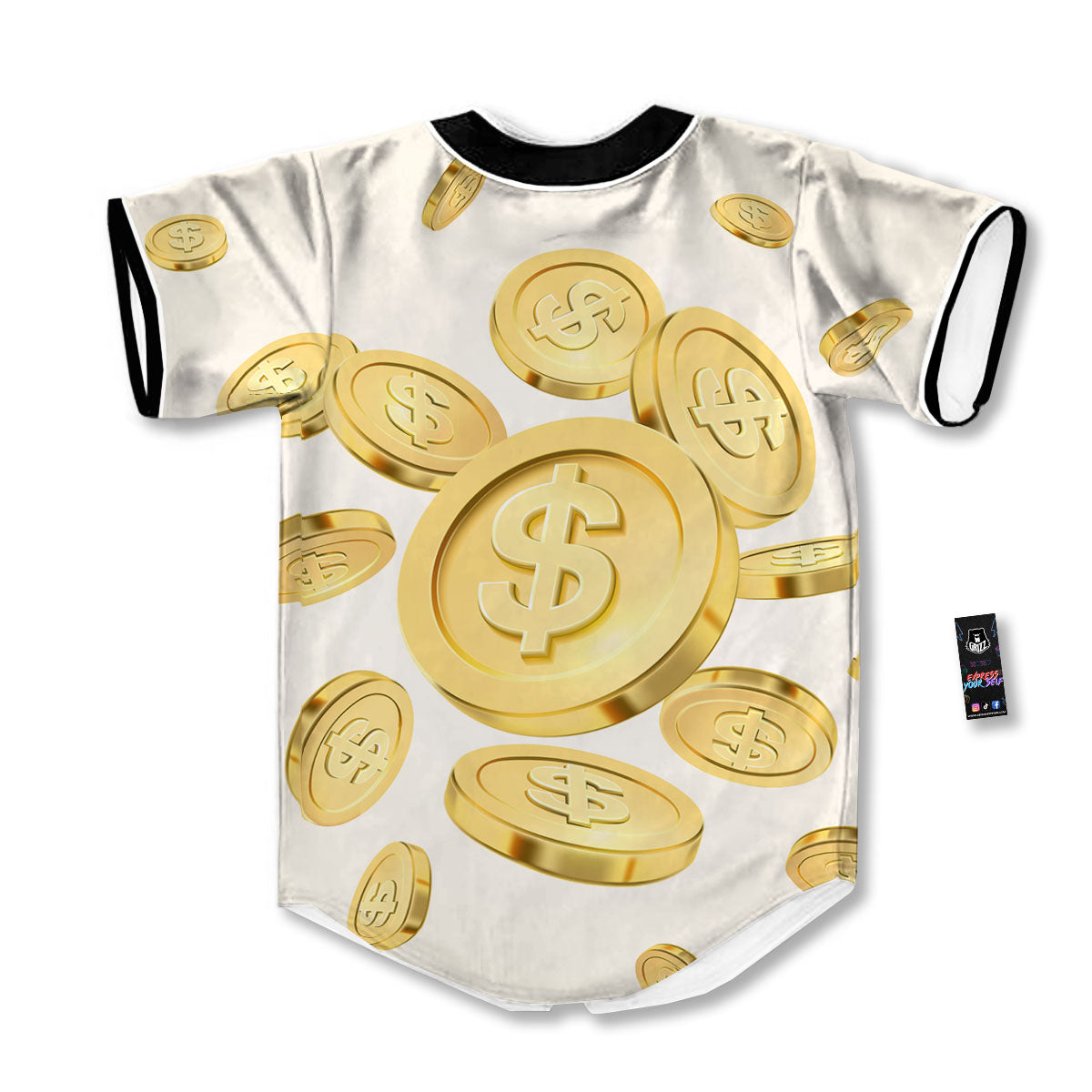 Sign Explosion Golden Dollar Print Baseball Jersey-grizzshop