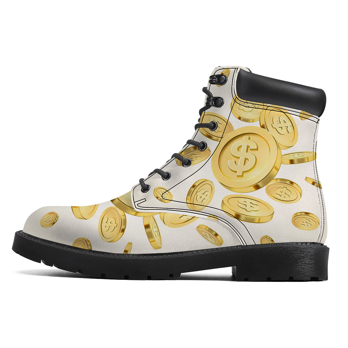 Sign Explosion Golden Dollar Print Boots-grizzshop