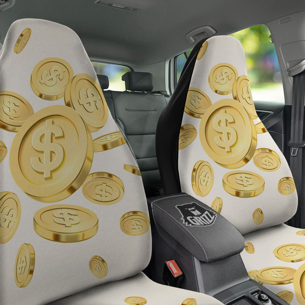 Sign Explosion Golden Dollar Print Car Seat Covers-grizzshop