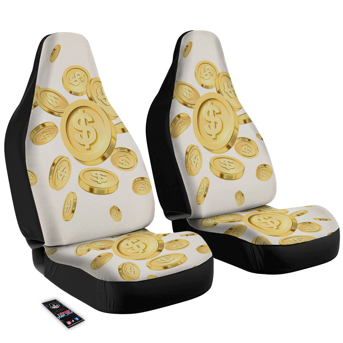 Sign Explosion Golden Dollar Print Car Seat Covers-grizzshop