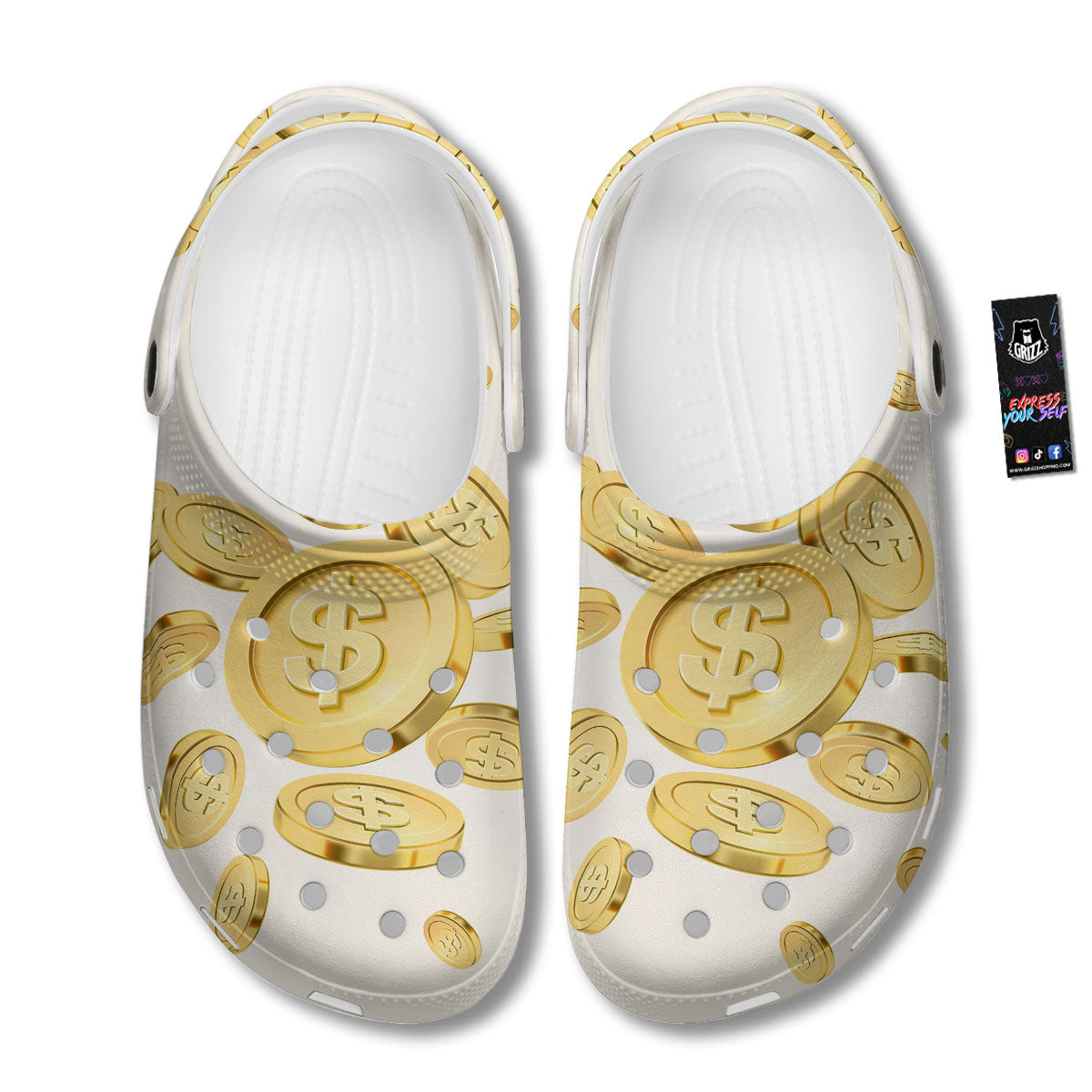 Sign Explosion Golden Dollar Print Clog-grizzshop