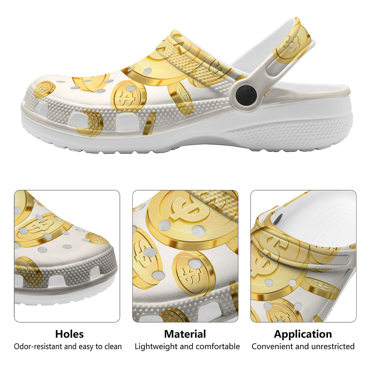 Sign Explosion Golden Dollar Print Clog-grizzshop