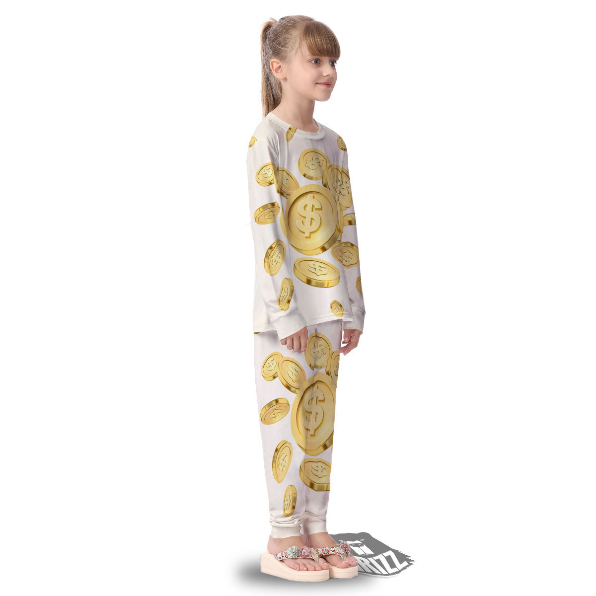 Sign Explosion Golden Dollar Print Kid's Pajamas-grizzshop