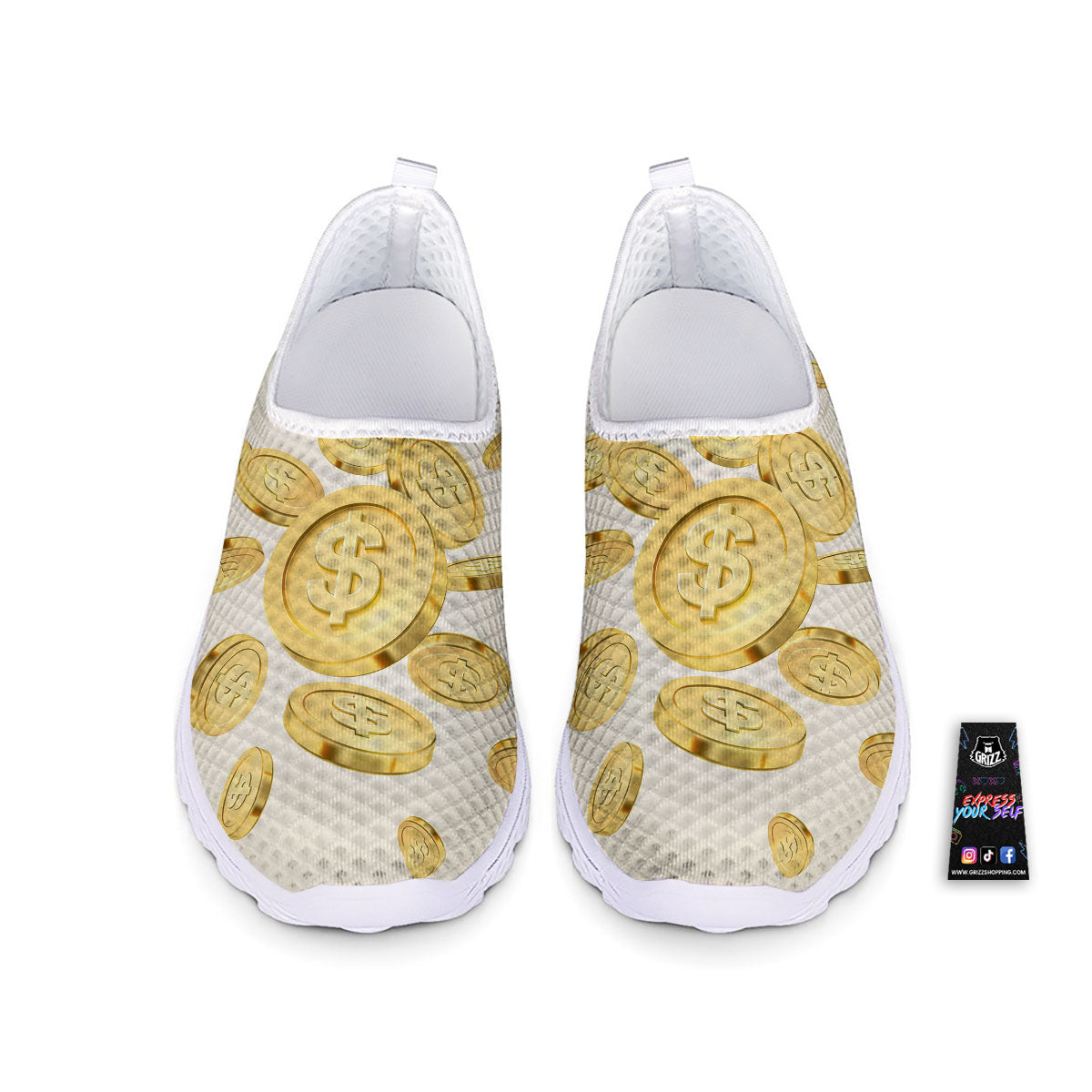 Sign Explosion Golden Dollar Print Nurse Shoes-grizzshop