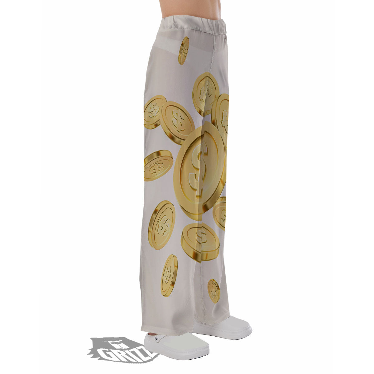 Sign Explosion Golden Dollar Print Pajama Pants-grizzshop