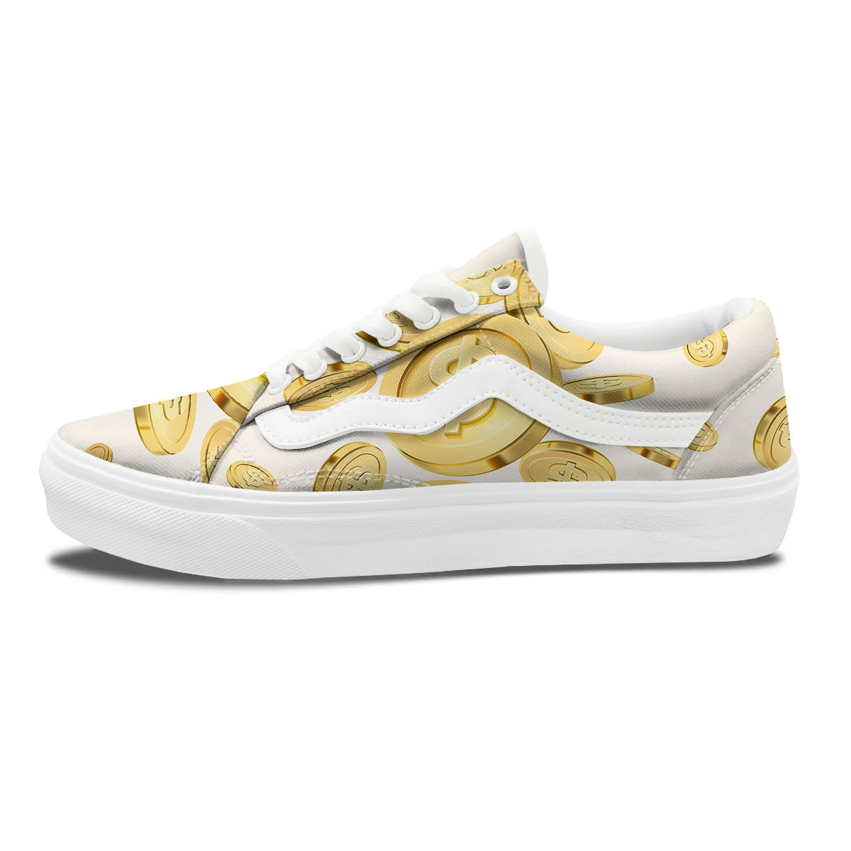 Sign Explosion Golden Dollar Print Skate Shoes-grizzshop