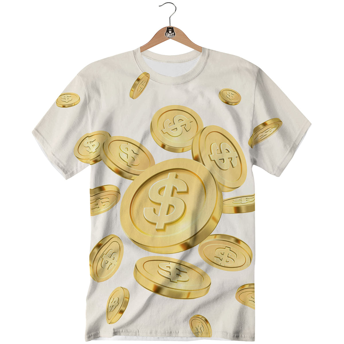 Sign Explosion Golden Dollar Print T-Shirt-grizzshop