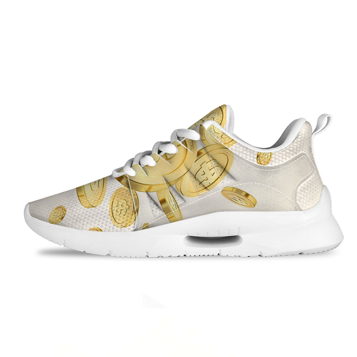Sign Explosion Golden Dollar Print Tennis Shoes-grizzshop