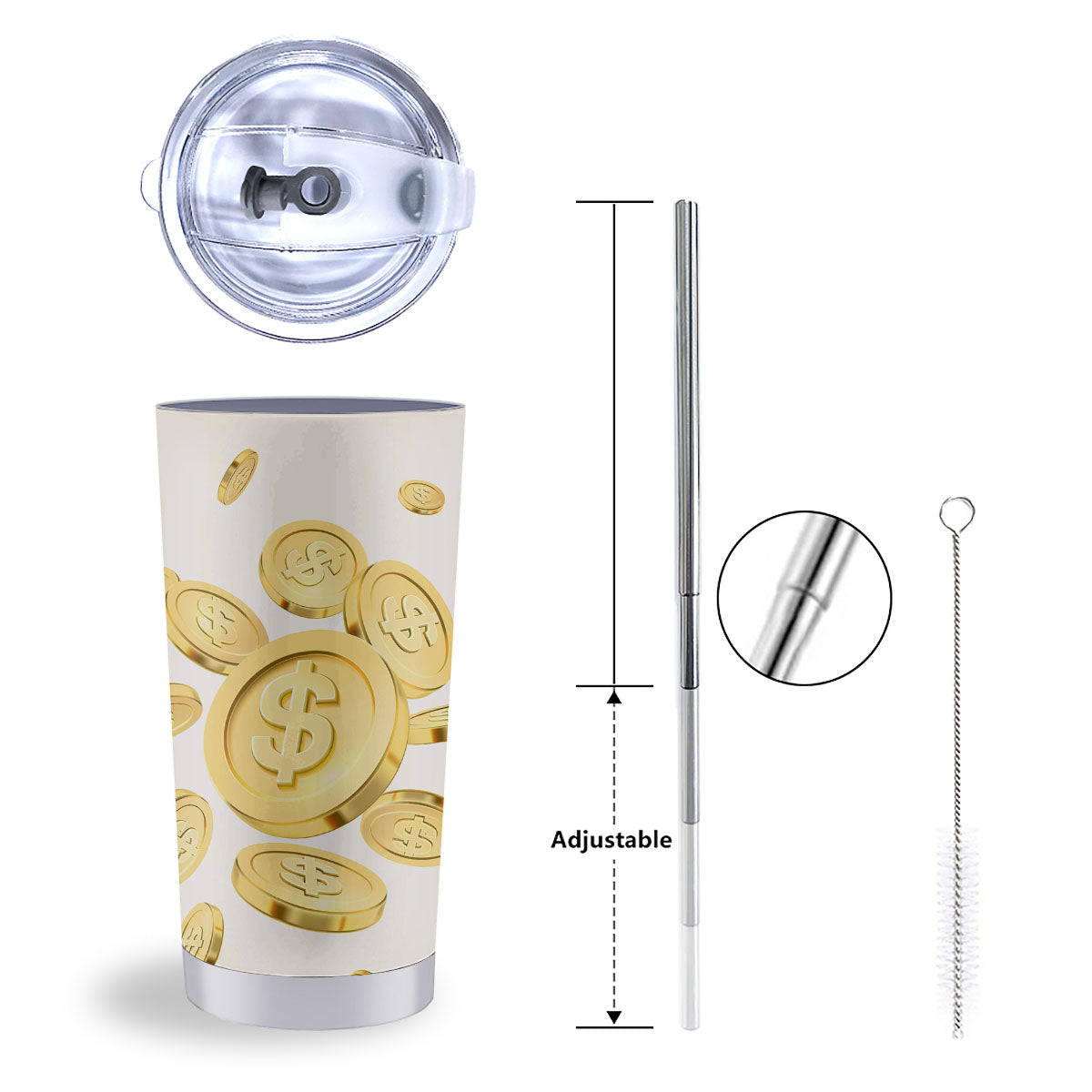 Sign Explosion Golden Dollar Print Tumbler-grizzshop