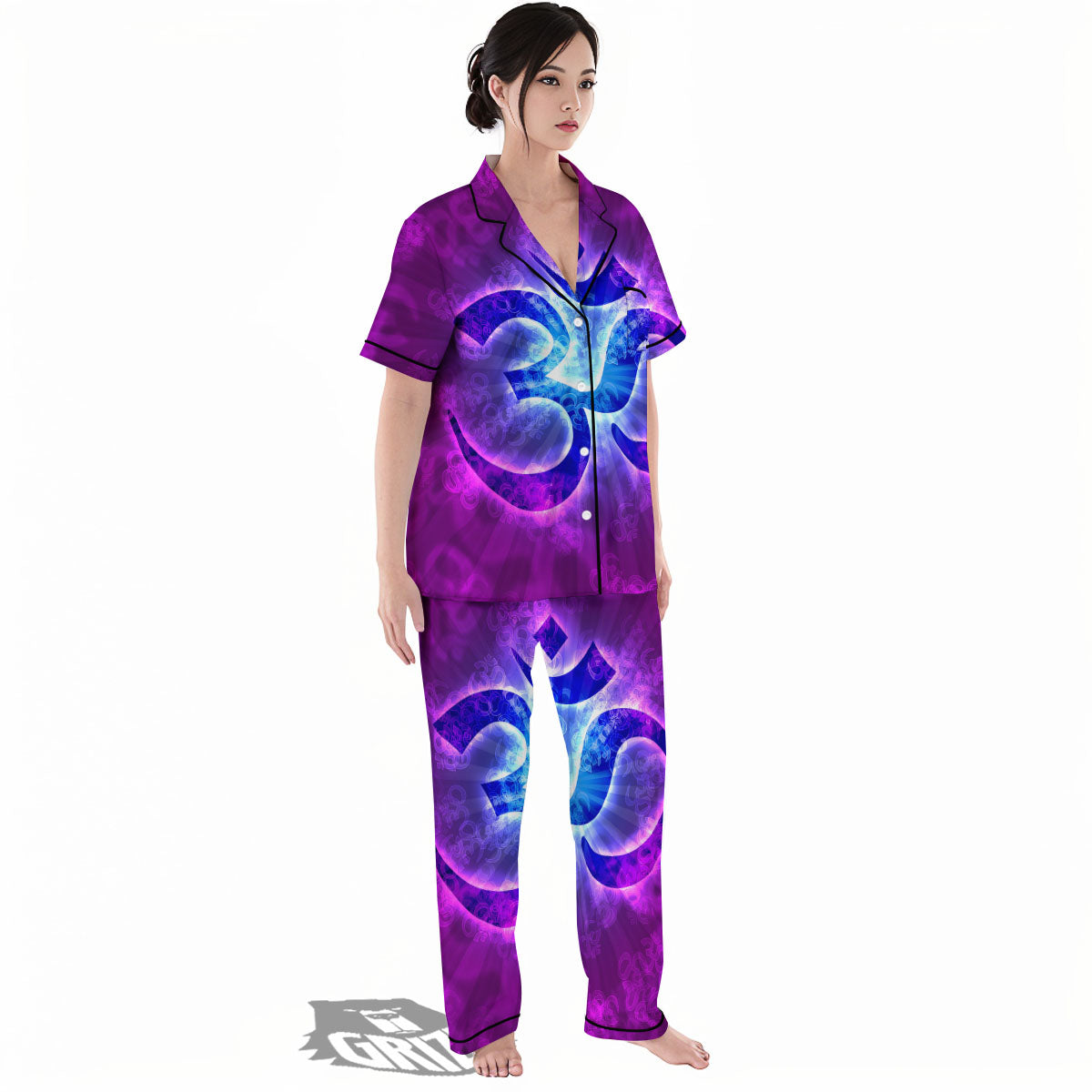 Sign Om Indian Print Women's Pajamas Set-grizzshop