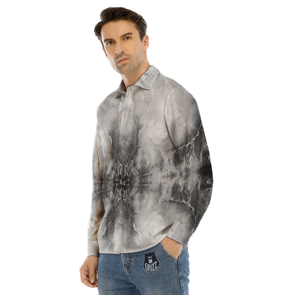 Sign Om Spiritual Print Men's Dress Shirts-grizzshop