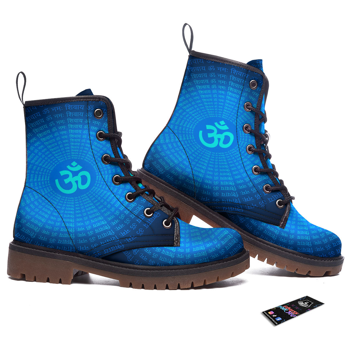 Sign Om Spiritual Print Work Boots-grizzshop