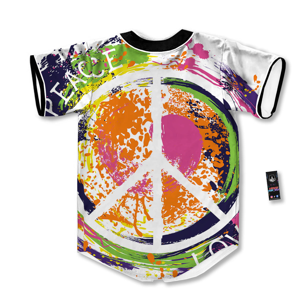 Sign Peace Rasta Print Baseball Jersey-grizzshop