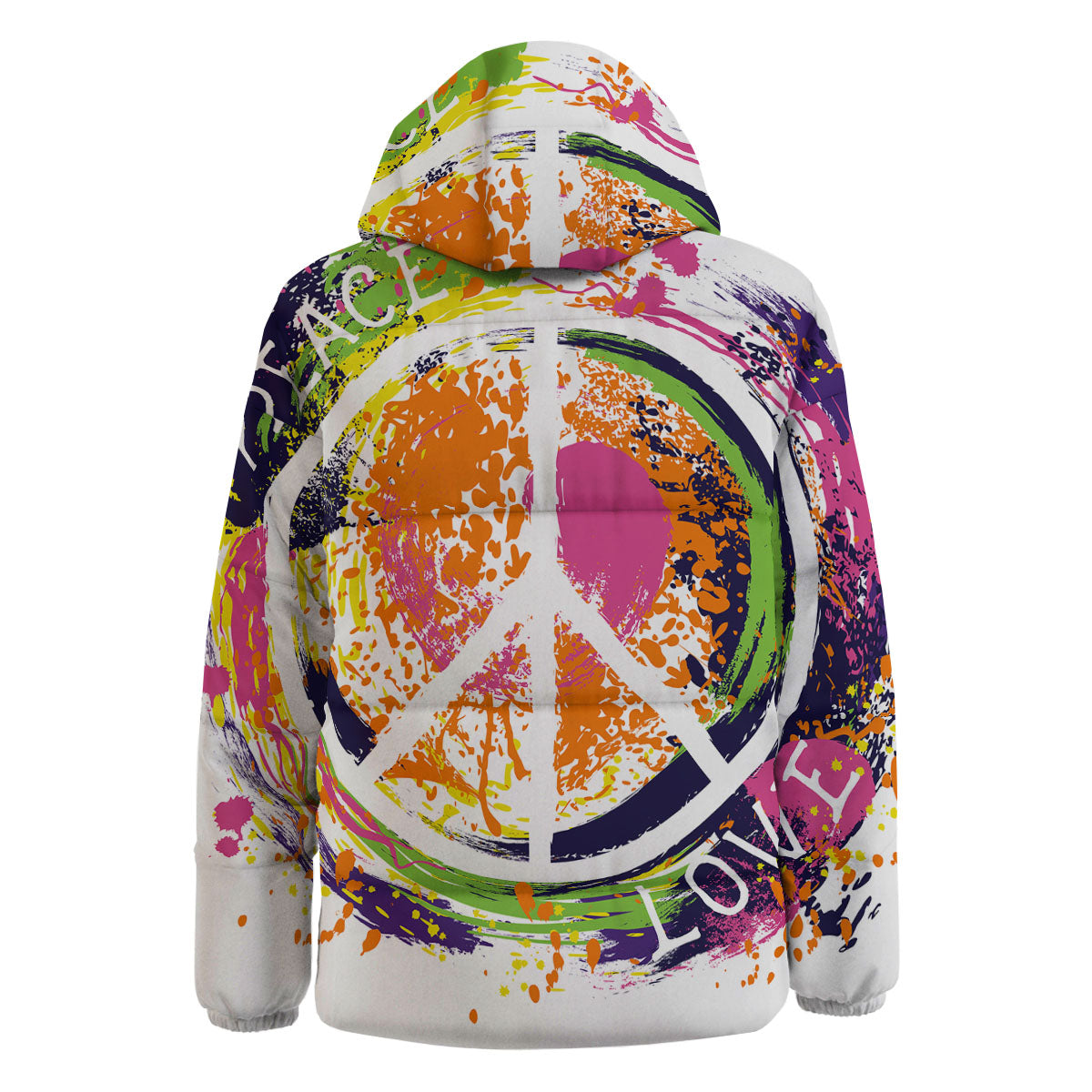 Sign Peace Rasta Print Down Jacket-grizzshop