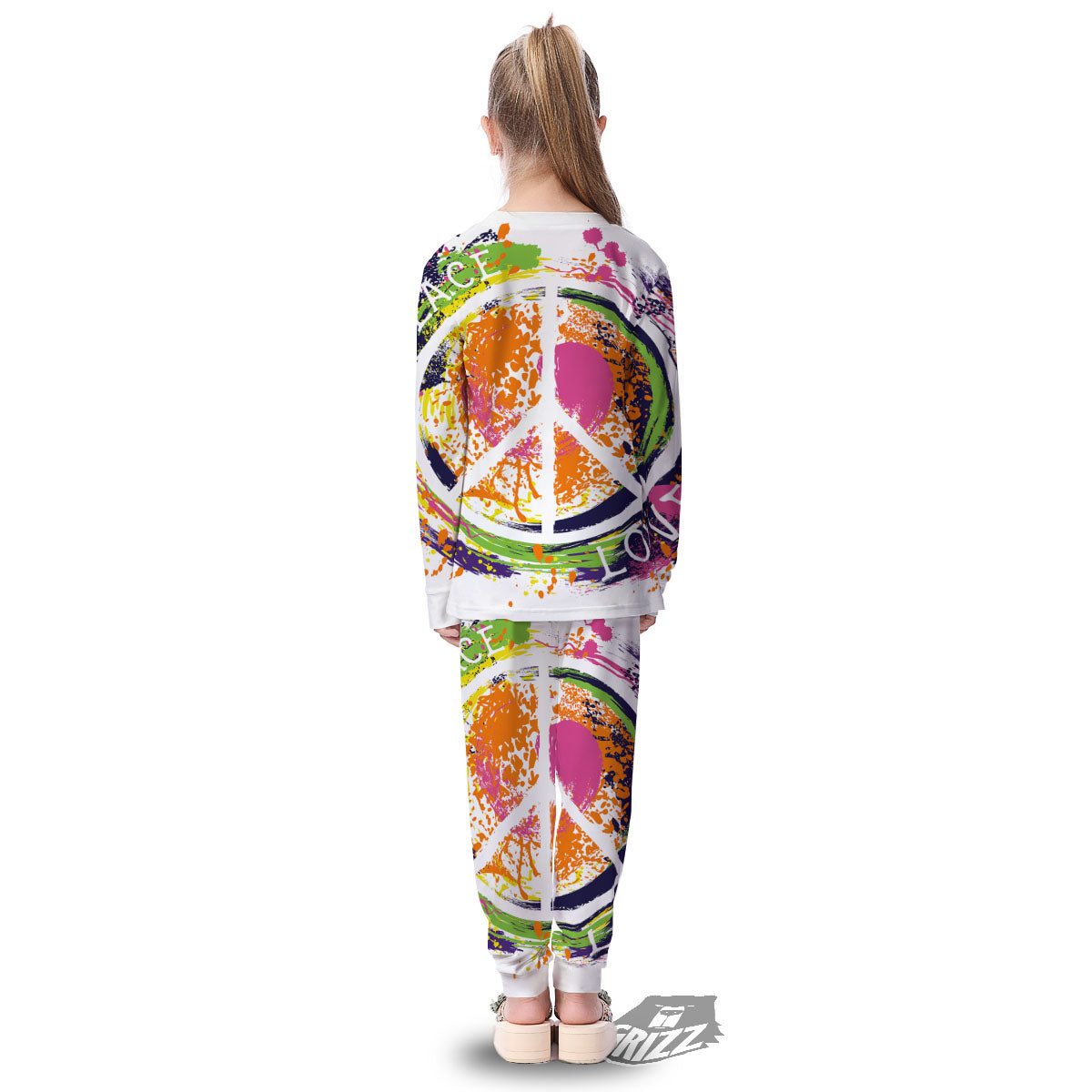 Sign Peace Rasta Print Kid's Pajamas-grizzshop