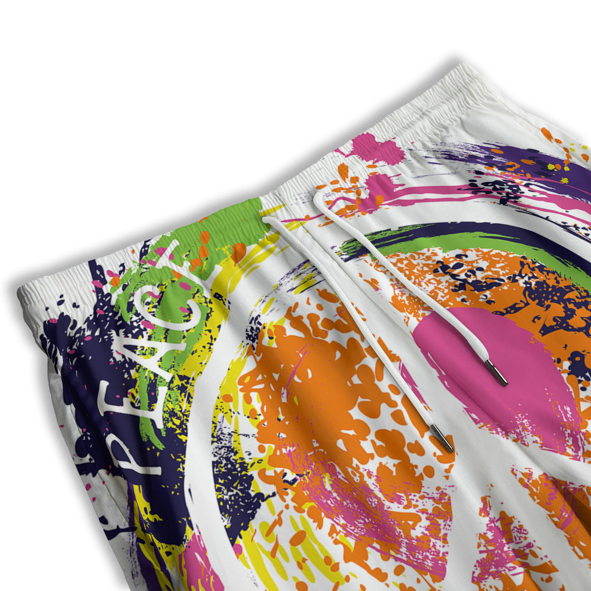 Sign Peace Rasta Print Men's Athletic Shorts