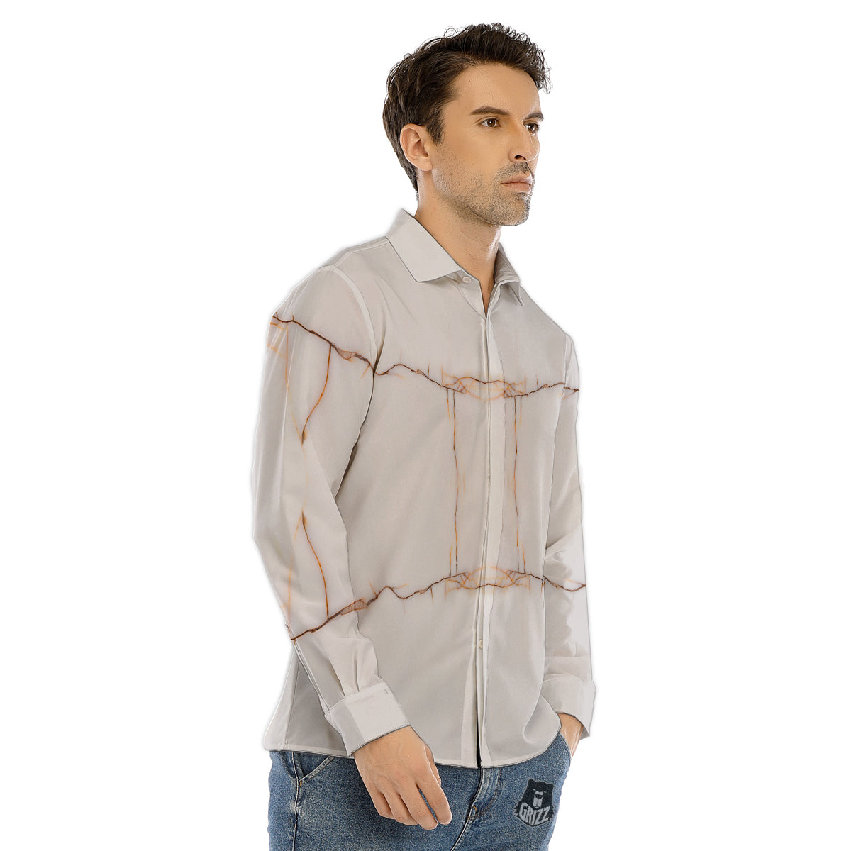 Sign Peace Rasta Print Men's Dress Shirts-grizzshop