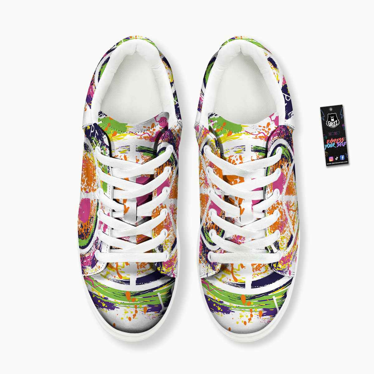 Sign Peace Rasta Print Platform Shoes-grizzshop