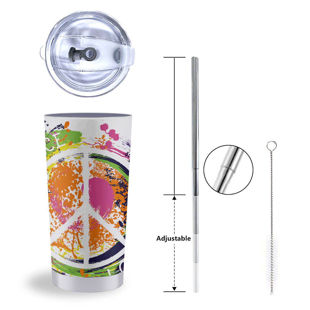 Sign Peace Rasta Print Tumbler-grizzshop