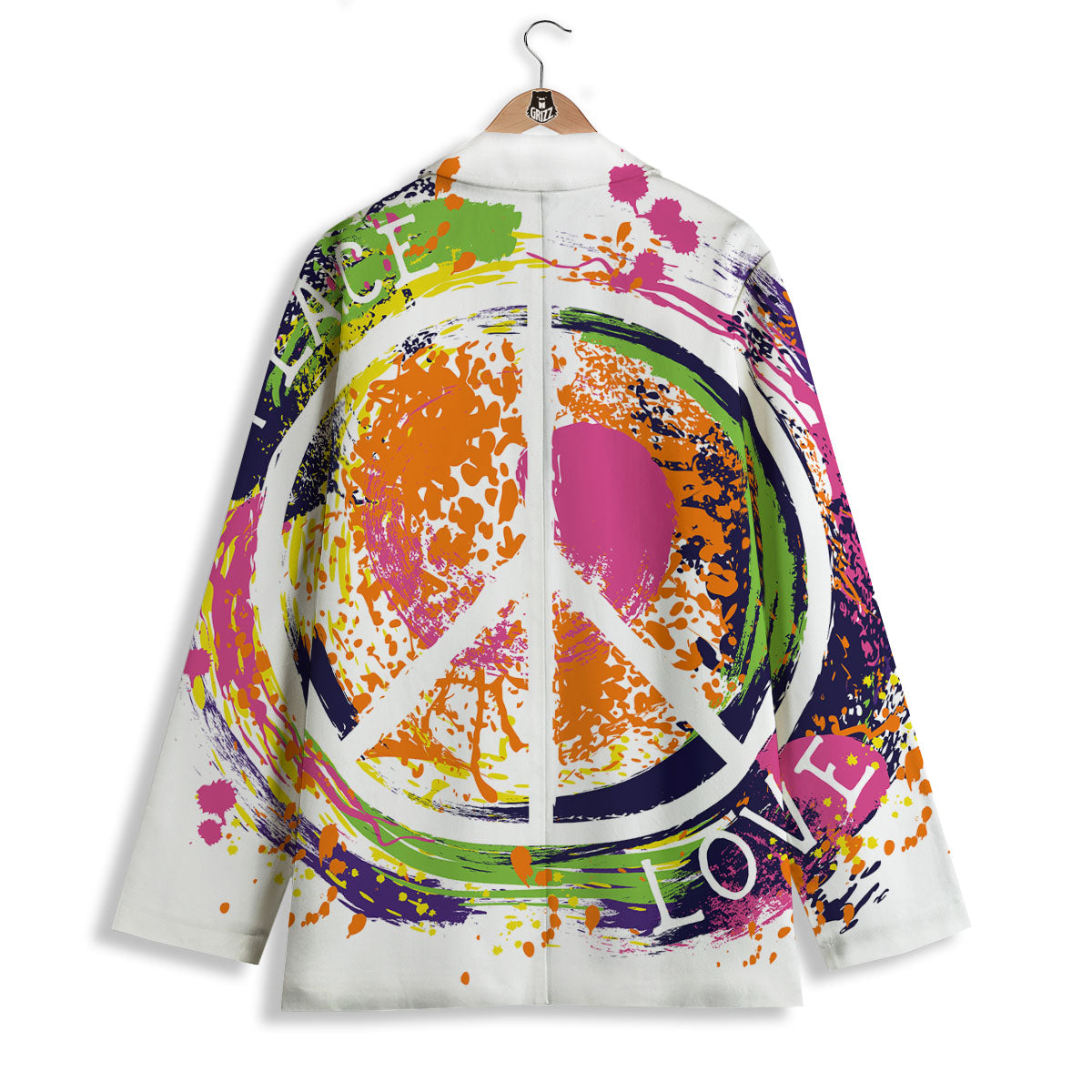 Sign Peace Rasta Print Women's Blazer-grizzshop
