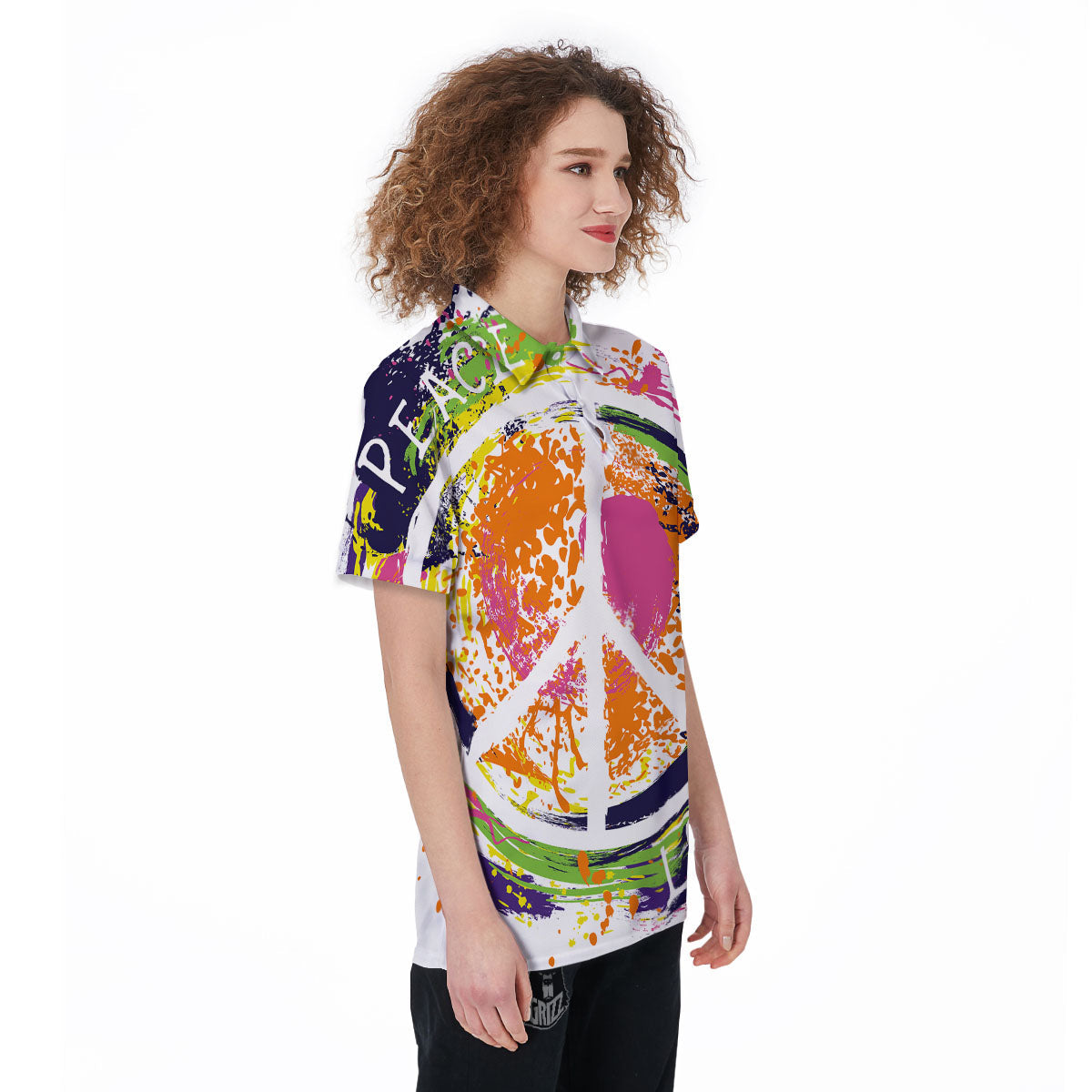 Sign Peace Rasta Print Women's Golf Shirts-grizzshop