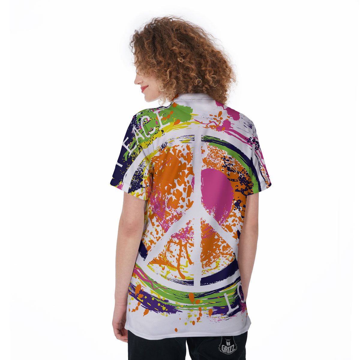 Sign Peace Rasta Print Women's Golf Shirts-grizzshop
