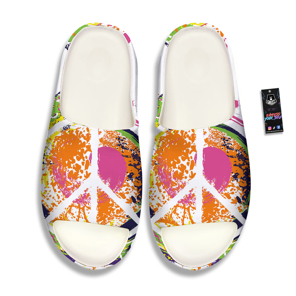 Sign Peace Rasta Print Sandals-grizzshop