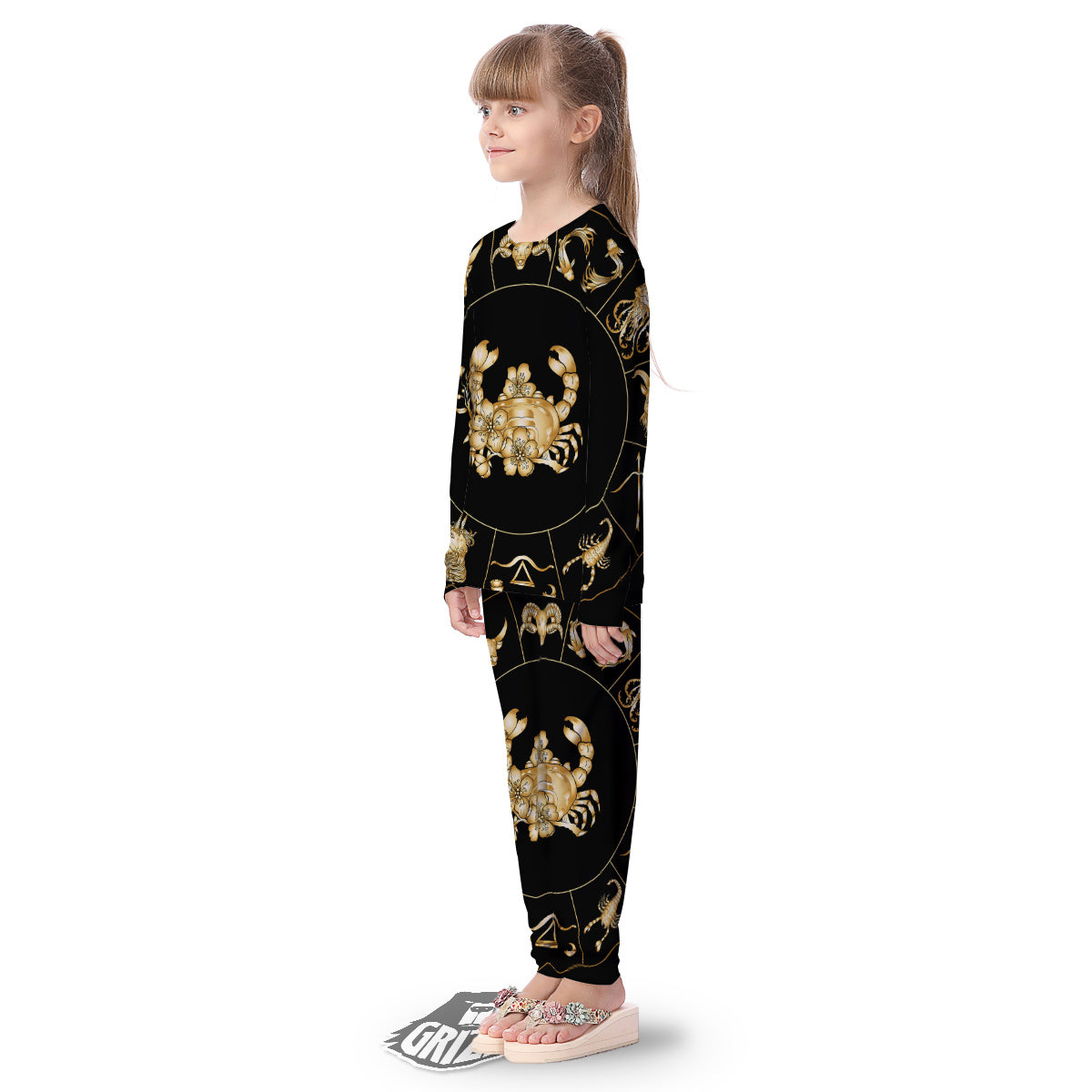 Signs Astrological And Cancer Print Kid's Pajamas-grizzshop
