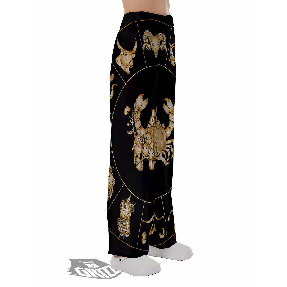 Signs Astrological And Cancer Print Pajama Pants-grizzshop