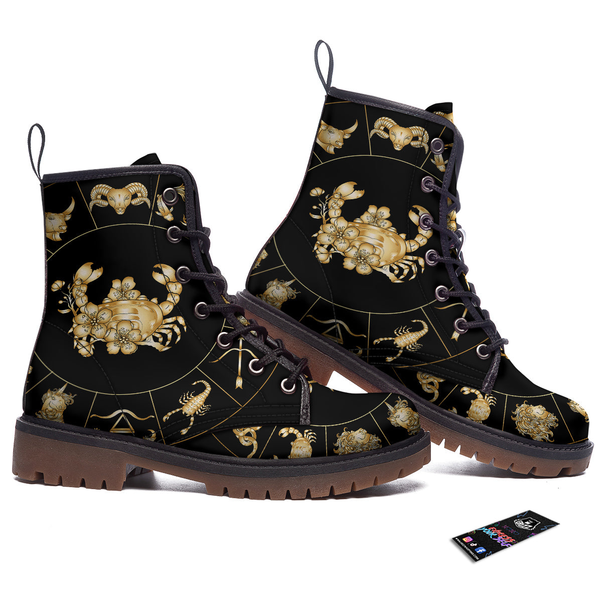Signs Astrological And Cancer Print Work Boots-grizzshop