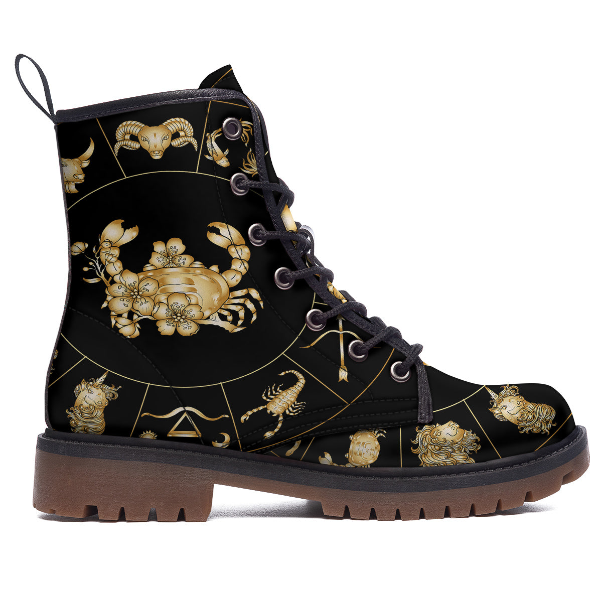 Signs Astrological And Cancer Print Work Boots-grizzshop