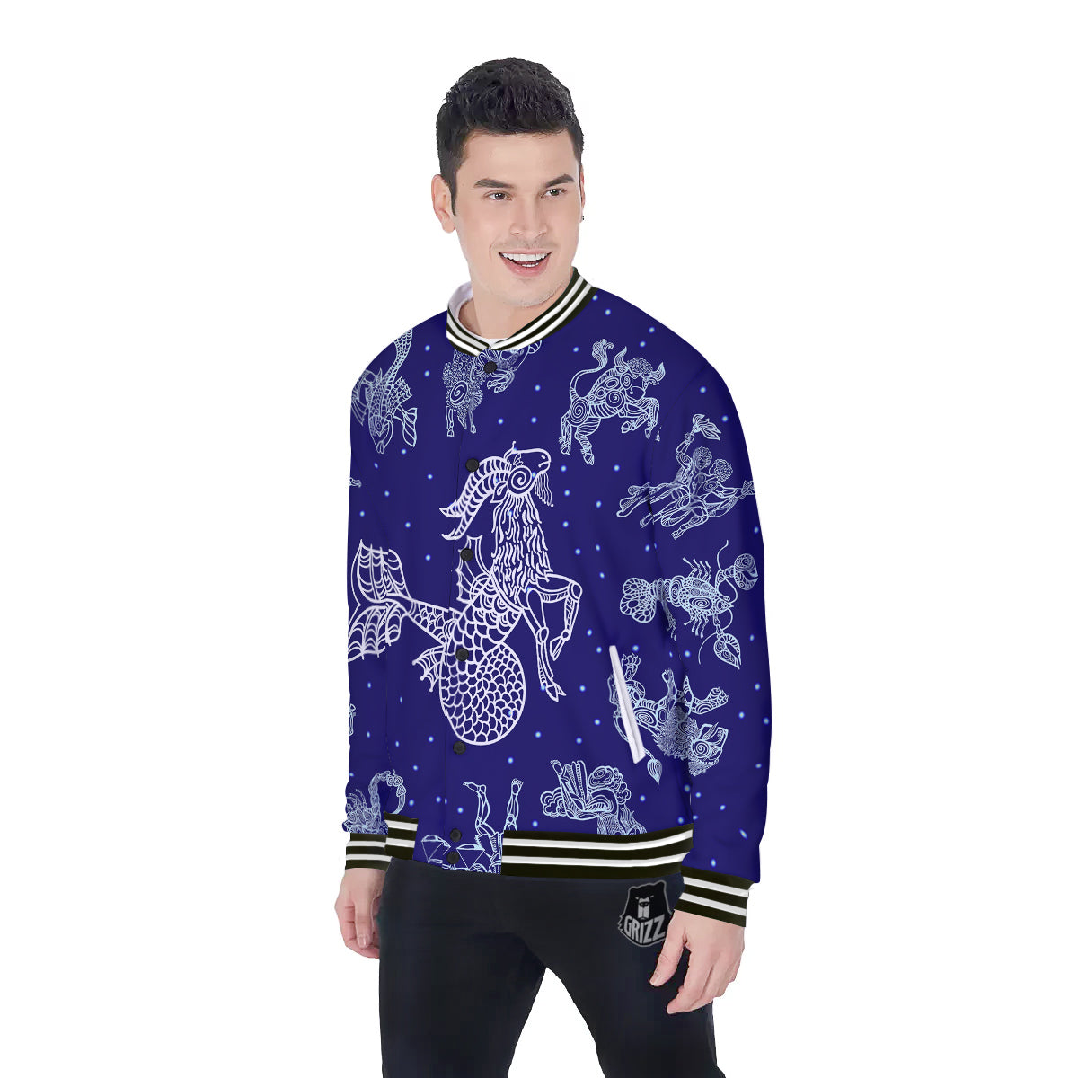 Signs Astrological And Capricorn Print Baseball Jacket-grizzshop